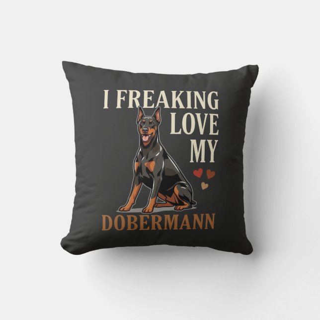 Dobermann Love Dog Lover Cushion (Front)
