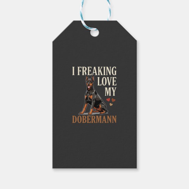 Dobermann Love Dog Lover Gift Tags (Front)