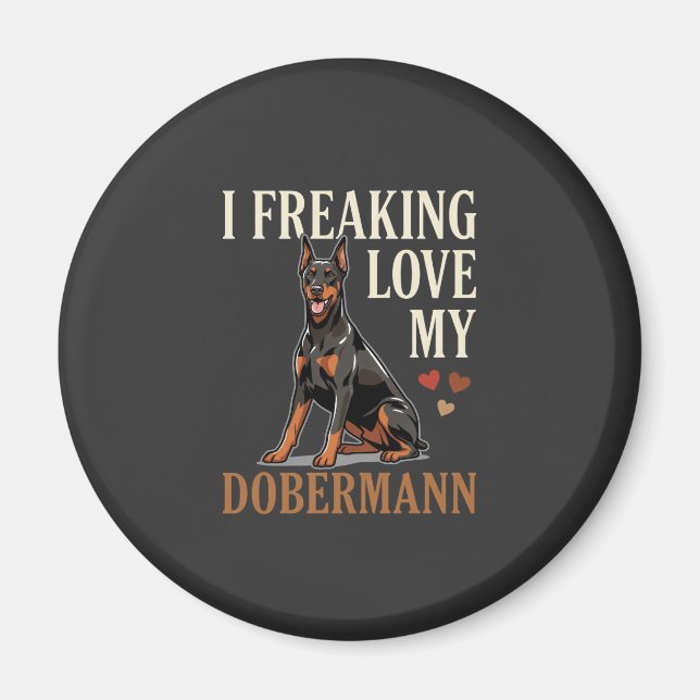 Dobermann Love Dog Lover Magnet (Front)