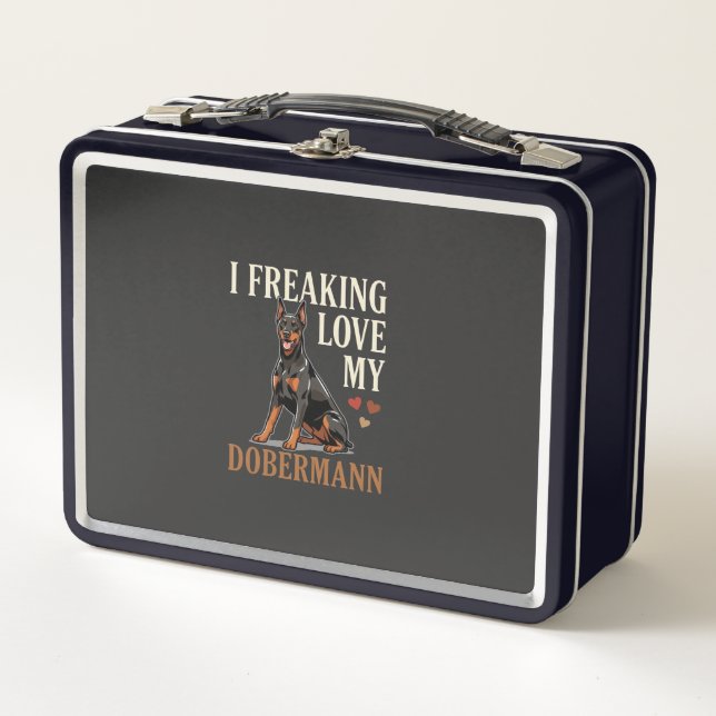 Dobermann Love Dog Lover Metal Lunch Box (Front)