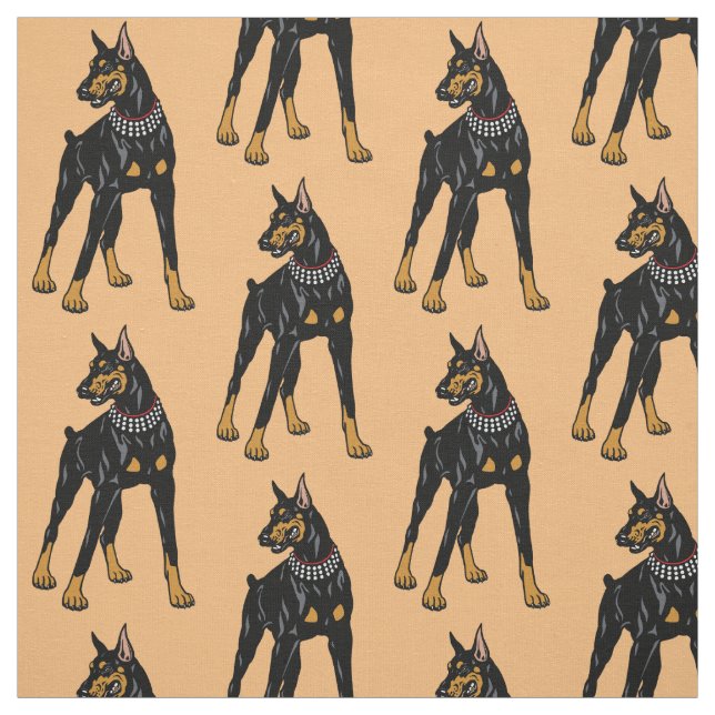  Dobermann or Doberman Pinscher dog Fabric (Swatch)