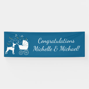 Dobermann Pinscher Baby Shower Puppy Dog Dobie  Banner