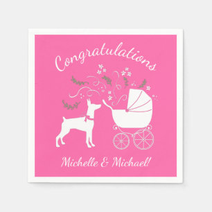 Dobermann Pinscher Dog Baby Shower Puppy Dobie Napkin