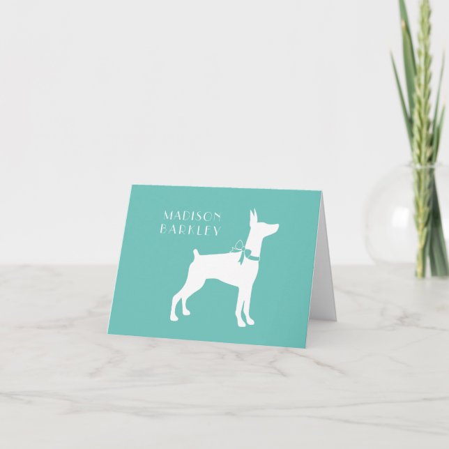 Dobermann Pinscher Dog Puppy Dobie Note Card (Front)