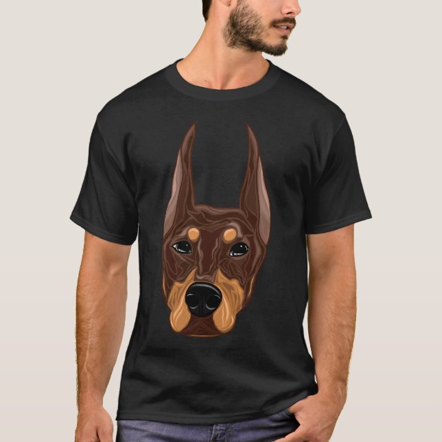 Dobermann Red And Rust T-Shirt (Front)