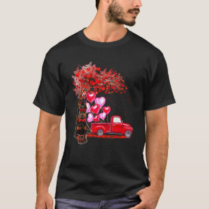 Dobermann Sunglasses Hearts Tree Pickup Truck Cou T-Shirt