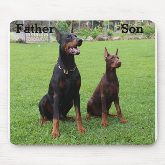 Doberman's Father and Son Mouse Pad (Front)