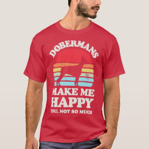 Dobermans Make Me Happy Sunset Retro for Men Women T-Shirt