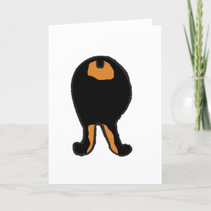 dobie 2 sided dog butt cartoon black and rust holiday card