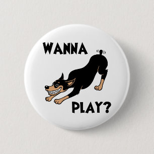 Dobie - Play 6 Cm Round Badge