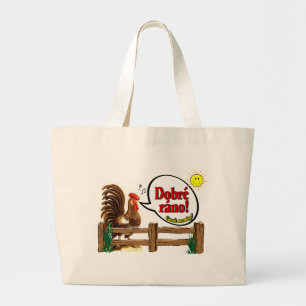 Dobré ráno! Good morning in Czech! Large Tote Bag