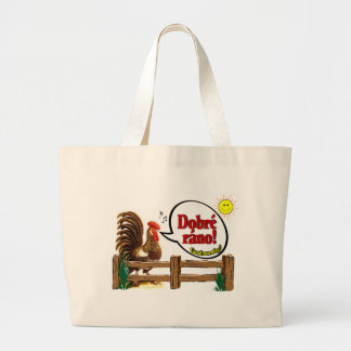 Dobré ráno! Good morning in Czech! Large Tote Bag