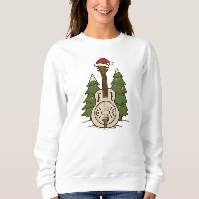 Dobro Christmas – Festive Guitar Holiday Design Sweatshirt (Front)