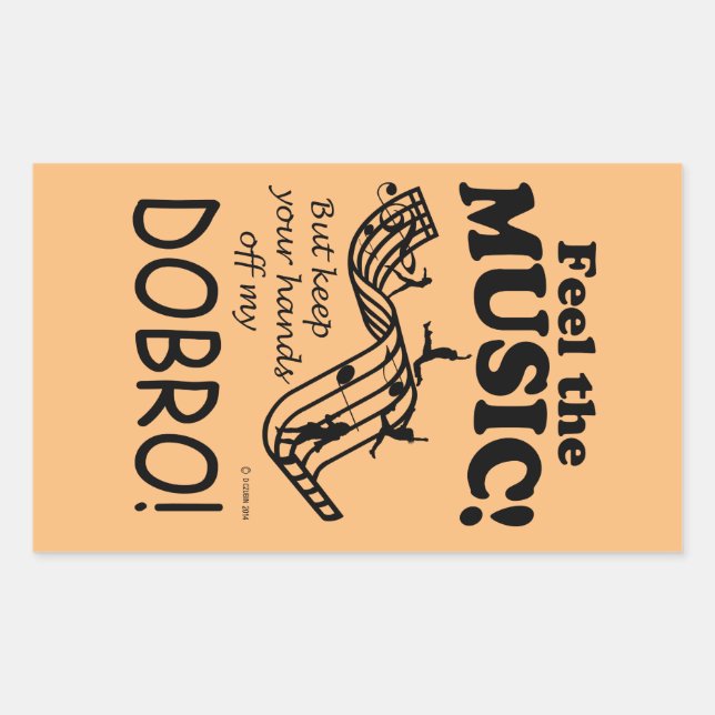 Dobro Feel The Music Rectangular Sticker (Front)