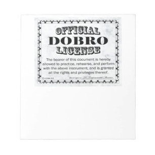 Dobro License Notepad