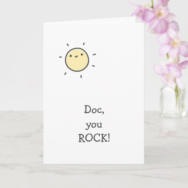 Doc, you ROCK! Oncologist Thank You  Card (Orchid)