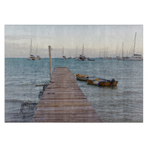 Dock and lobster pots cutting board