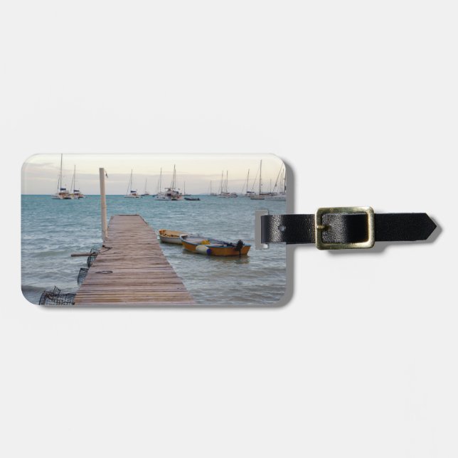 Dock and lobster pots luggage tag (Front Horizontal)