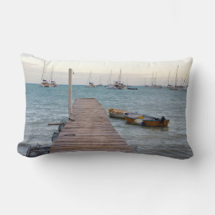 Dock and lobster pots lumbar cushion