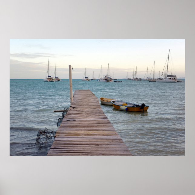 Dock and lobster pots poster (Front)