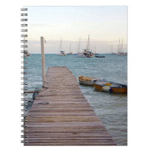 Dock and lobster pots spiral notebook