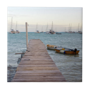 Dock and lobster pots tile