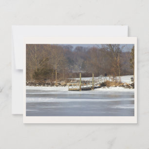 Dock by Frozen Lake Postcard