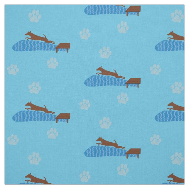 Dock Jumping Dog Fabric (Swatch)
