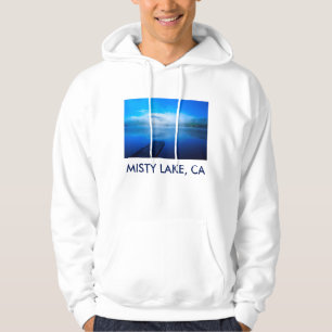 Dock on calm misty lake, California Hoodie