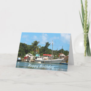 Docked Boats Antigua Card