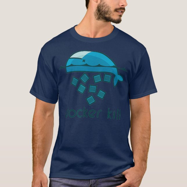 Docker container linu devops programming coding T-Shirt (Front)
