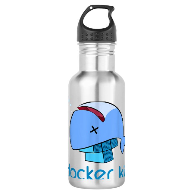 Docker container linux devops programming coding 710 ml water bottle (Front)