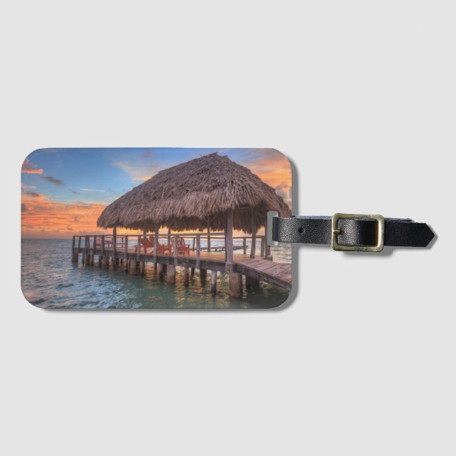 Dockside Sunrise Luggage Tag (Front Horizontal)