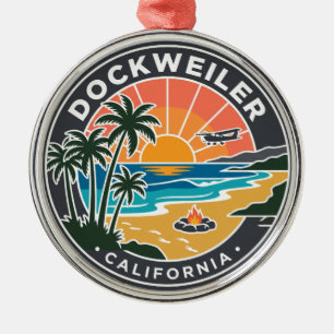 Dockweiler State Beach California Metal Tree Decoration