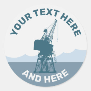 Dockyard Crane Classic Round Sticker