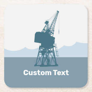 Dockyard Crane Square Paper Coaster