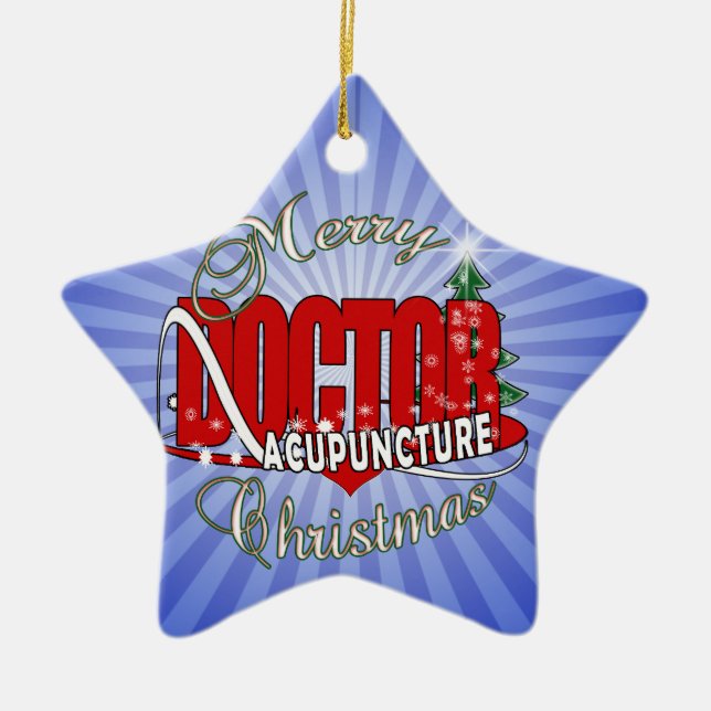 DOCTOR ACUPUNCTURE MERRY CHRISTMAS CERAMIC TREE DECORATION (Front)