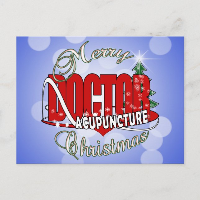 DOCTOR ACUPUNCTURE MERRY CHRISTMAS HOLIDAY POSTCARD (Front)
