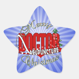 DOCTOR ACUPUNCTURE MERRY CHRISTMAS STAR STICKER