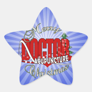 DOCTOR ACUPUNCTURE MERRY CHRISTMAS STAR STICKER