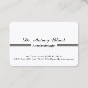 Doctor Anaesthesiologist Business Card