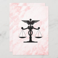 Doctor and Lawyer Pink Wedding Invitation