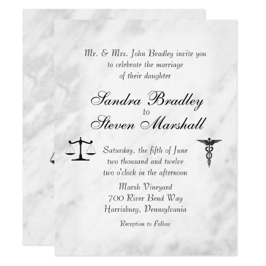 Doctor and Lawyer Wedding Invitation Zazzle.co.nz