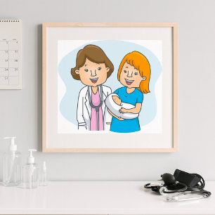 Doctor And New Mother With A Baby Poster