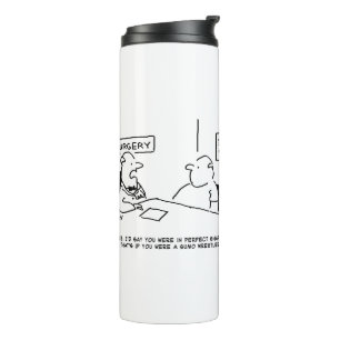 Doctor and Patient Overweight Obesity Sumo Cartoon Thermal Tumbler