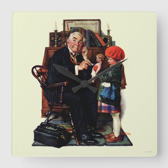 Doctor and the Doll Square Wall Clock (Front)