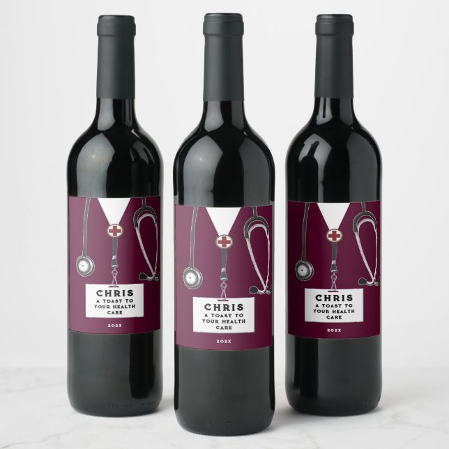Doctor Appreciation Wine Label (Bottles)