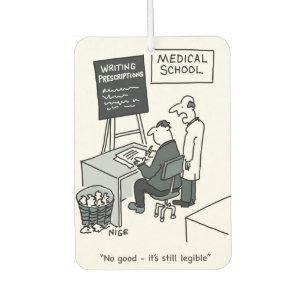 Doctor at Medical School Writing a Prescription Car Air Freshener