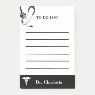 Doctor  Black and White To Do List  Post-it Notes