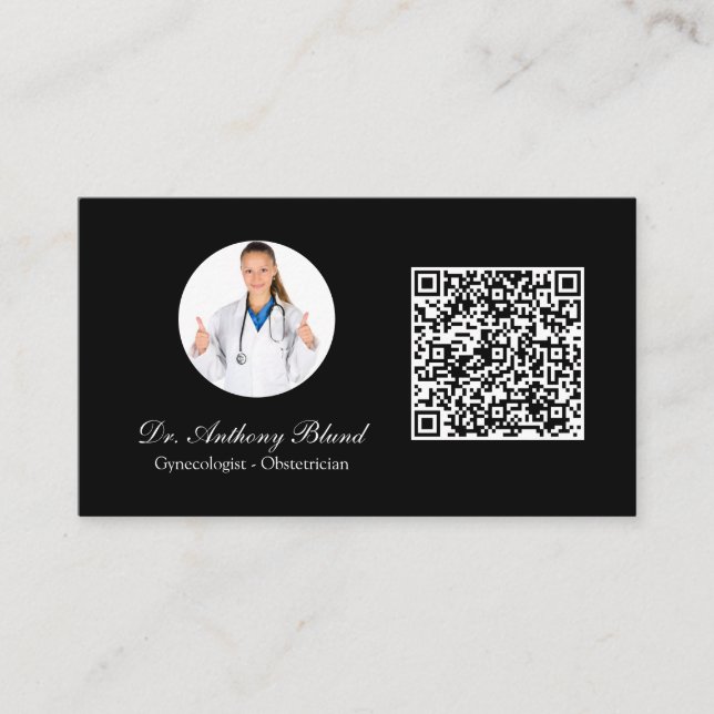 Doctor black business card (Front)